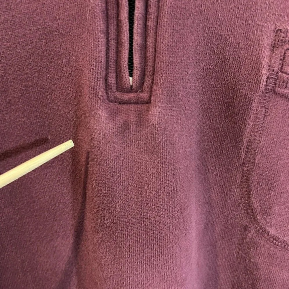 Norm Thompson Quarter Zip Mens Sweater Size XXL Burgundy 100% Cotton Long Sleeve - Picture 5 of 6